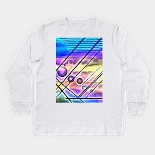 Vivid geometric abstract Kids Long Sleeve T-Shirt